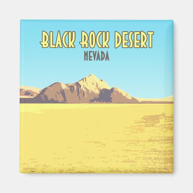 Aimant Black Rock Desert Nevada Vintage (Devant)