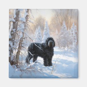 Aimant Black Russian Terrier Laisser neiger Noël