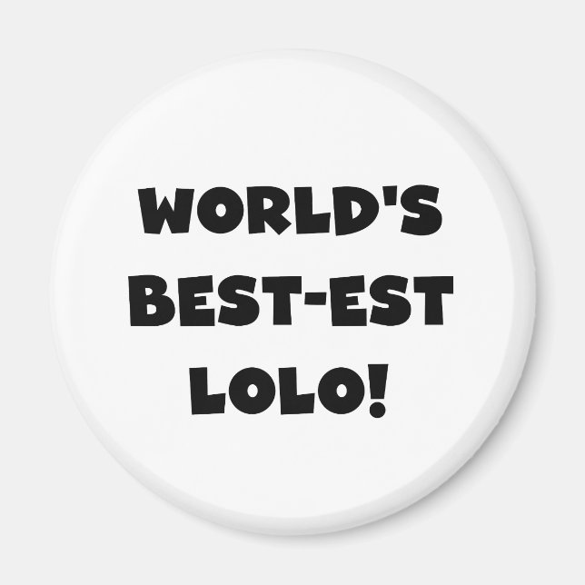 Aimant Black Text Meilleurs T-shirts et cadeaux Lolo (Devant)