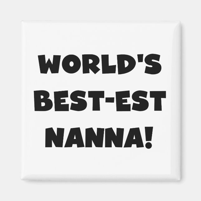 Aimant Black Text Meilleurs T-shirts et cadeaux Nanna (Devant)