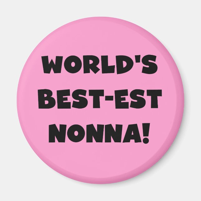 Aimant Black Text Meilleurs T-shirts et cadeaux Nonna (Devant)