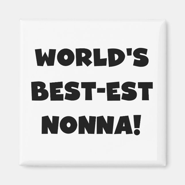 Aimant Black Text Meilleurs T-shirts et cadeaux Nonna (Devant)