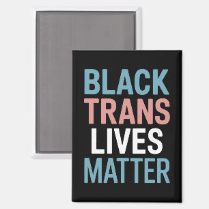 Aimant Black Trans LGBTQ Support Vit Matière Transgenre