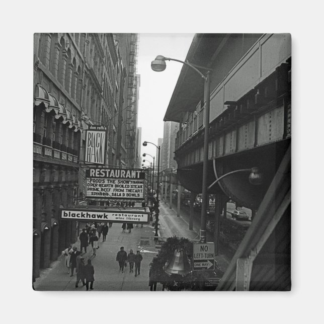 Aimant Blackhawk, rue des signes du restaurant de Chicago (Devant)