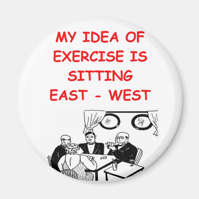 Aimant Blague du joueur de BRIDGE (Devant)