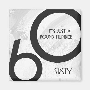 Aimant Blanc 60 Décennie Anniversaire