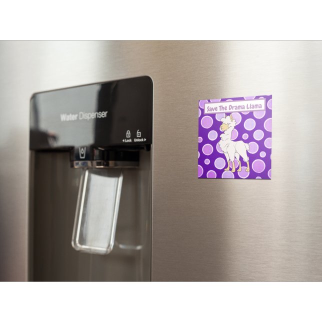 Aimant Blanc et Tan Curly Haired Llama en Pois (Créateur téléchargé)