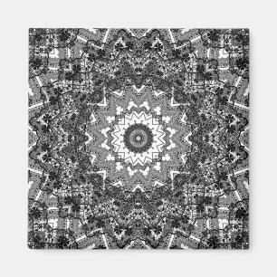 Aimant Blanc noir, open work, mandala