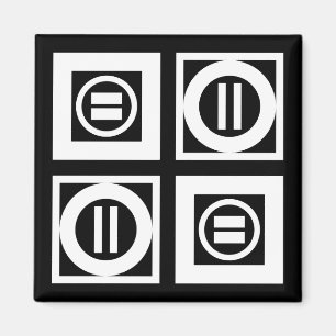 Aimant Blanc sur le motif géométrique noir de signe