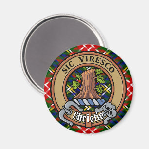 Aimant Blason de Clan Christie sur tartan