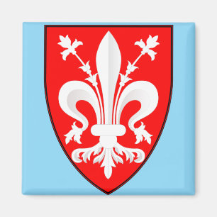 Aimant Blason de Florence Lys Florentin rouge