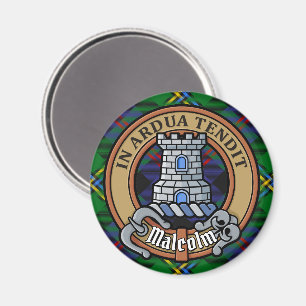 Aimant Blason du clan Malcolm sur tartan