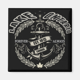 Aimant Blason maritime nautique vintage du lac Ontario