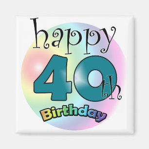 Aimant Blauwe Joyeux 40e anniversaire