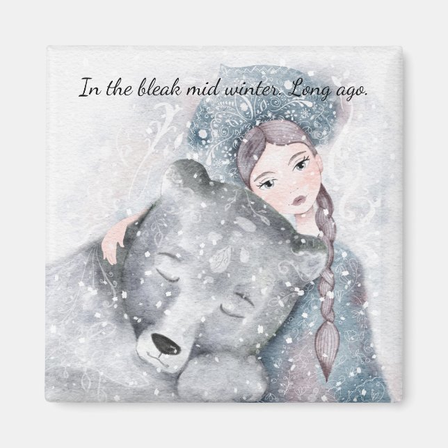 Aimant Bleak Mid Winter Bear Neige Princesse Aquarelle (Devant)