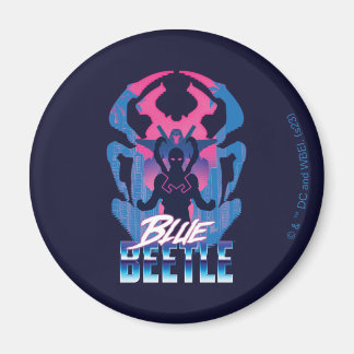 Aimant Bleu Beetle Rétrowave contre graphique