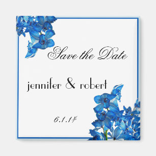 Aimant Bleu Cymbidium Boat Orchid Enregistrer la date Mag