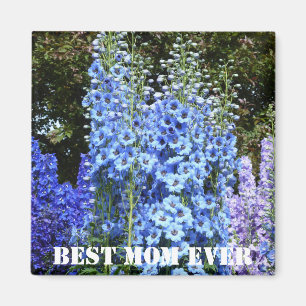 Aimant Bleu Delphinium Fleurs Florales Jardin Nature Magn