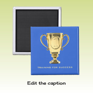 Aimant Bleu d'or de trophée de succès de formation