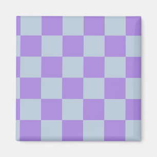 Aimant Bleu doux et carreaux lavande