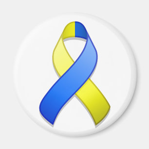Aimant bleu et jaune de ruban de conscience