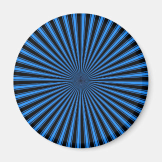 Aimant Bleu et noir Funky rayé Art Abstrait rayé