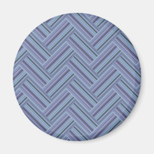Aimant Bleu gris rayures motif double tissage