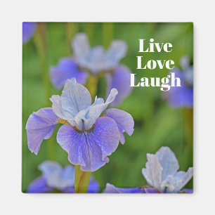 Aimant Bleu Iris Fleur Botanique Photo Motivationnelle