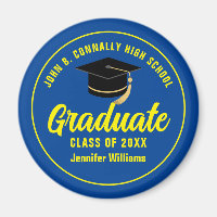 Bleu Jaune Diplômé Personnalisé 2025 Graduation