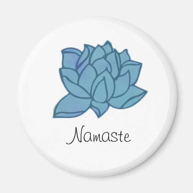 Aimant bleu Lotus Namaste (Devant)