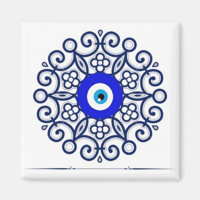 Aimant bleu mauvais oeil (Devant)