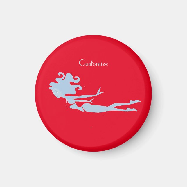 Aimant Bleu Mermaid Swimmer Thunder_Cove (Devant)