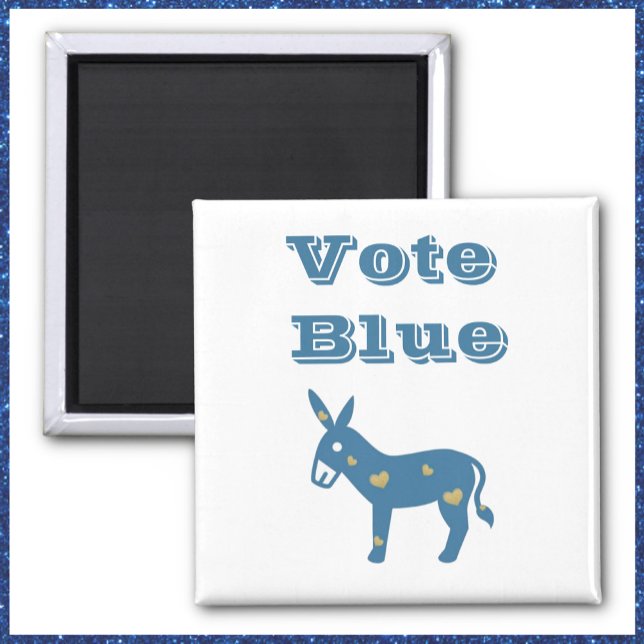 Aimant Bleu mou Coeur âne VOTE BLEU (Créateur téléchargé)
