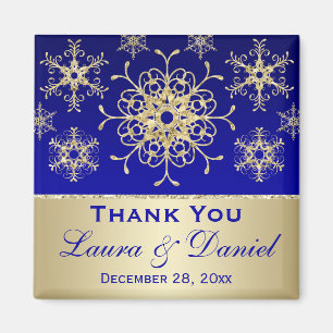 Aimant Bleu, Parties scintillant or Snowflakes mariage Fa