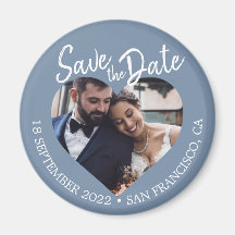 Bleu Poussiéreux Photo Écriture Moderne Enregistre