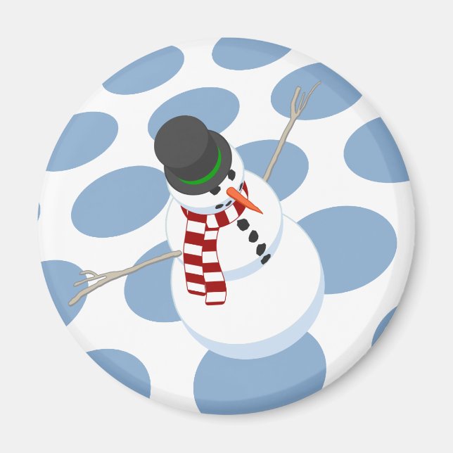 Aimant Bliz le bonhomme de neige pointé l'aimant blanc (Devant)