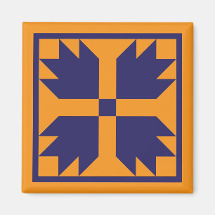 Aimant - bloc de courtepointe de l'ours UC (bleu s