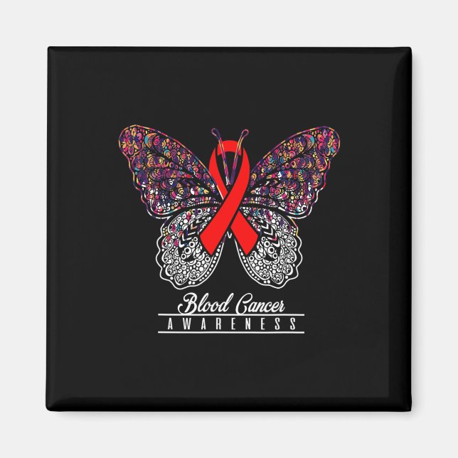 Aimant Blood Cancer Awareness Butterfly Lovers Gifts 2  (Devant)