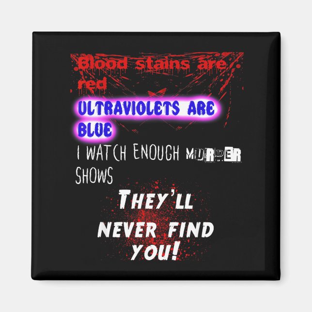 Aimant Blood Stains Are Red Ultraviolets Blue Theyll Neve (Devant)