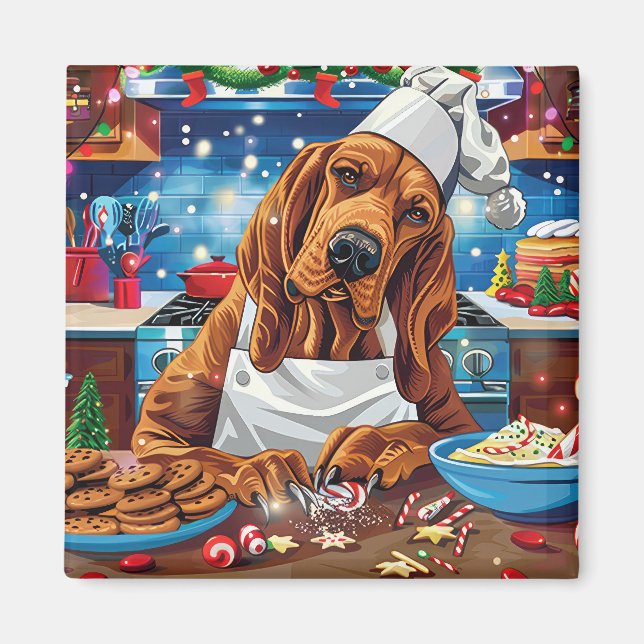 Aimant Bloodhound Holiday Baking : Noël festif (Devant)
