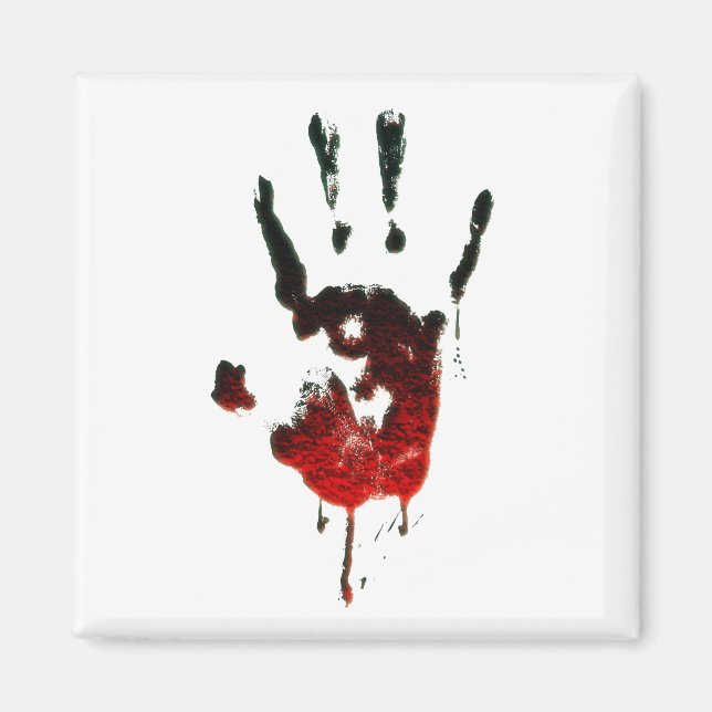 Aimant Bloody Zombie impression main (Devant)