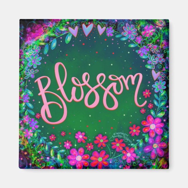 Aimant Blossom Plutôt Amusant Floral Moderne Inspirivité (Devant)