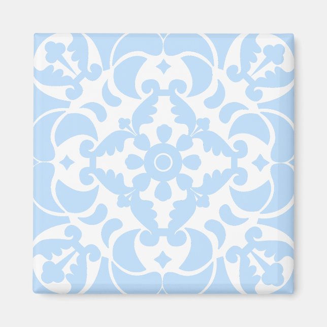 Aimant Blue Azulejos portugais espagnol méditerranéen (Devant)