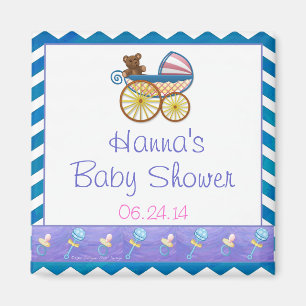 Aimant Blue Chevron Baby Pram Baby shower Favoriser l'aim