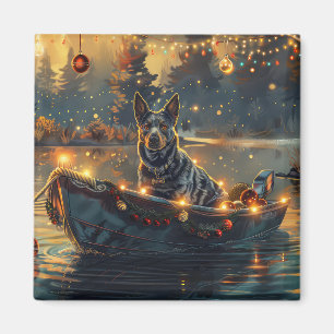 Aimant Blue Heeler Noël Festive Voyage
