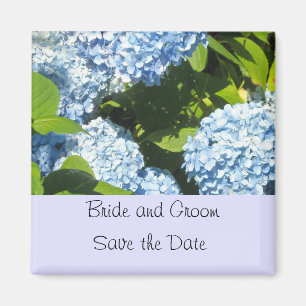 Aimant Blue Light Hydrangea Enregistrer la date