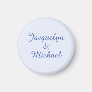 Aimant Blue Plain Élégant Moderne Calligraphie Nom