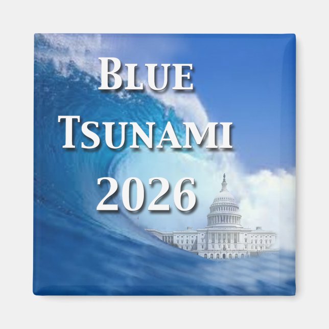 Aimant Blue Tsunami Election 2026 (Devant)