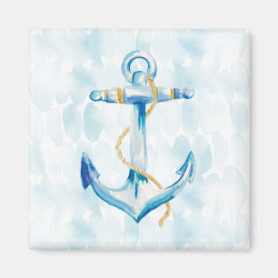 Aimant Blue Watercolor Anchor