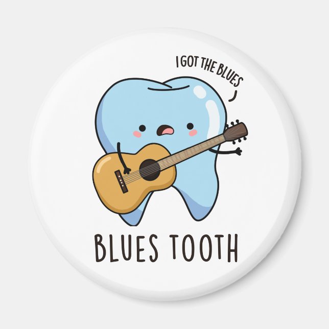 Aimant Blues Tooth Funky Dental Music Pun (Devant)